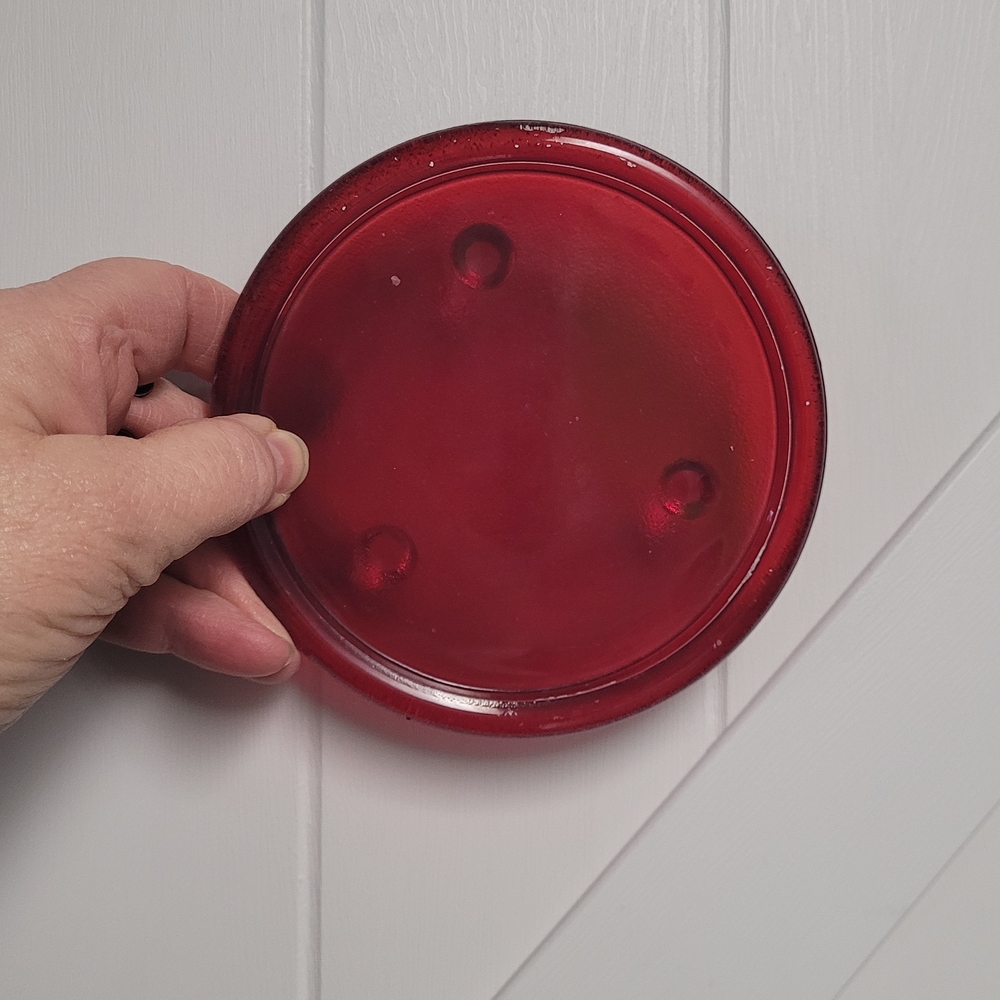 Vibrant Red Glass Candle Holder